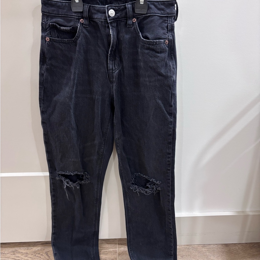 American Eagle Outfitters Black Strigid Mom Jeans